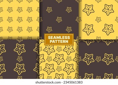 vector starfish element seamless pattern collection
