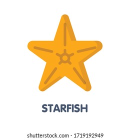 Vector starfish flat icon style in summer on white background eps.10