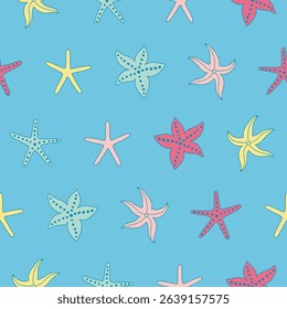 Vector Starfish Pattern Illustration Seamless for Wallpaper Background Cover Packaging