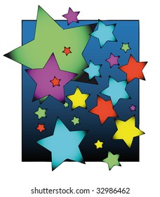 vector - starlights in the night - isolated illustration