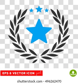 Vector Starred Laurel Wreath EPS vector icon. Illustration style is flat iconic bicolor blue and gray symbol on a transparent background.