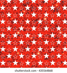 Vector Starry Grunge Red Background for Independence Day of America