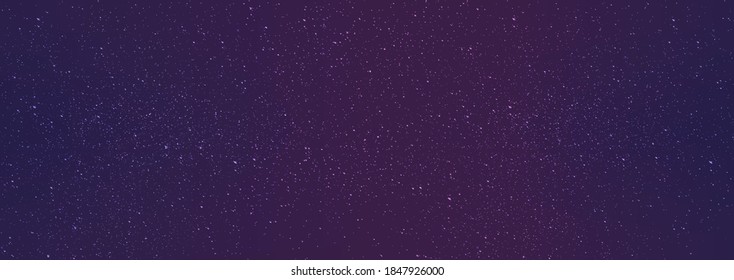 Vector Starry Night Background with Shining Stars and nebula galaxy.