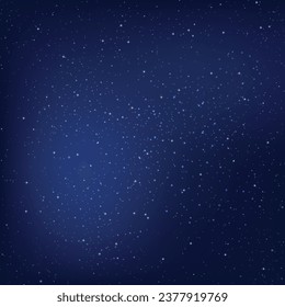 Vector starry night sky background blue gradient.