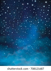 Vector starry night sky background.