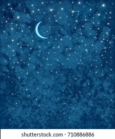 Vector starry  night sky  background.