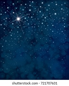 Vector Starry Night Sky Background.