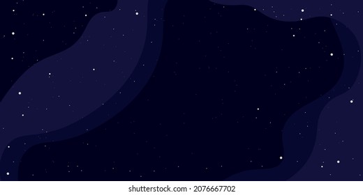 vector starry night sky. flat image of deep space with stars.