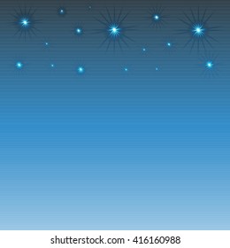 Vector starry night space background with sparkling shinning stars