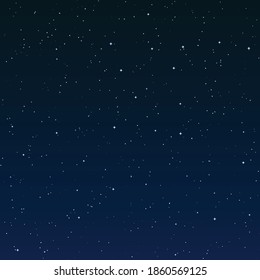 Vector starry sky background. Square background with shining stars. Beautiful space illustration. 