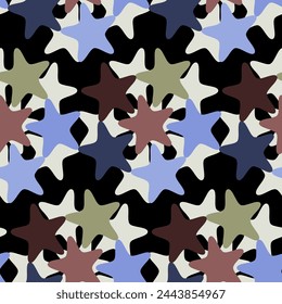 Vector - starry sky seamless pattern, colored illustration,