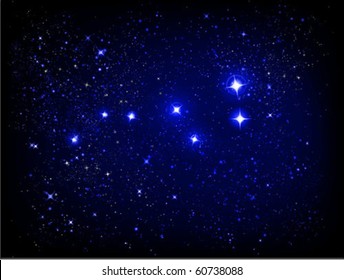 vector starry sky and Ursa Major (Larger Bear) constellation