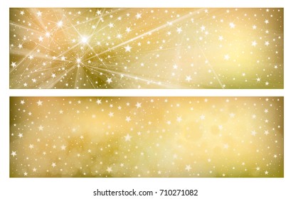 Vector starry, sparkle, golden backgrounds.