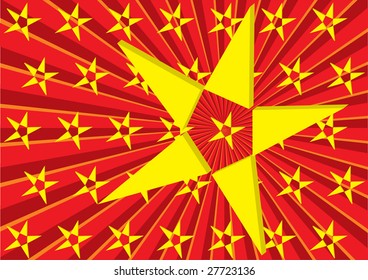 Vector stars background with red stripes