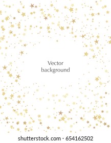 Vector stars background for text. Vector illustration with gold stars on the white background.