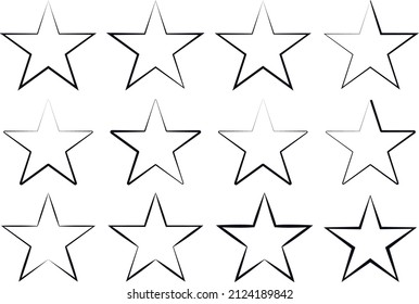 Vector stars are black and white.Stars shape, elements