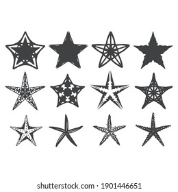 
Vector stars of different shapes