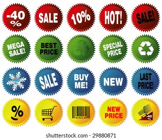 vector stars for discount prices with text