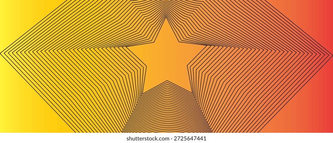 Estrellas de Vector eps. Diseño de estrella de Vector de calidad con un patrón de líneas de colores que forman una forma convexa. con combinaciones de colores simples y frescos. Eps10