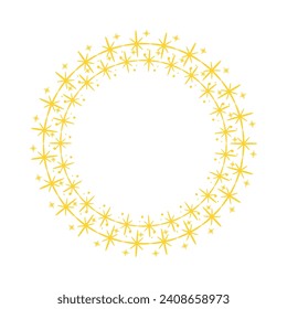 Vector stars frame. circle shapes with stardust round stars.