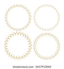 Vector stars frame. round border frames with star collection.