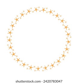 Vector stars frame. round border frames with star.