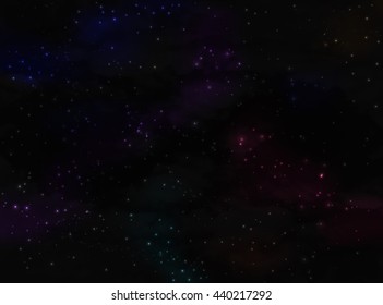 Vector Stars and galaxy space sky night with stars background. Elements of this image furnished by NASA. Colorful space nebula