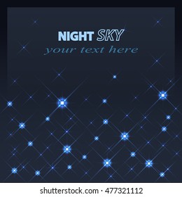 Vector Stars and galaxy space sky night with stars background.  
