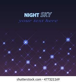 Vector Stars and galaxy space sky night with stars background.  