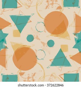 Vector Stars Geometric Seamless Pattern . Abstract wallpaper with grunge shapes.