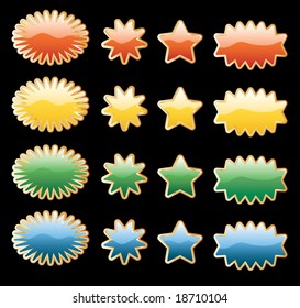vector stars with golden frame