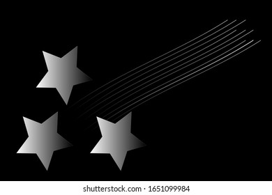 vector stars with gradient on black background