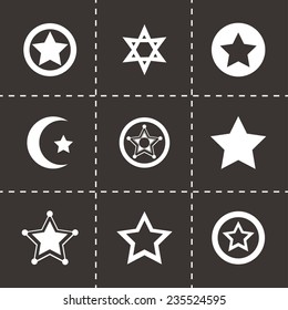 Vector stars icon set on black background