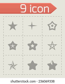 Vector stars icon set on grey background
