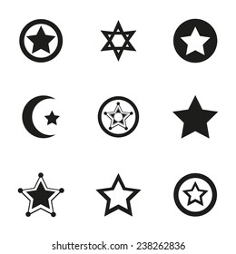 Vector stars icon set on white background