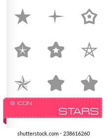 Vector stars icon set on grey background