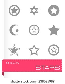 Vector stars icon set on grey background