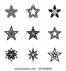 Vector Stars icon set on white background