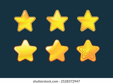Conjunto de iconos de Vector de estrellas, colección de estrellas, estrellas doradas aisladas sobre fondo blanco