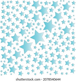 Vector stars of light blue color