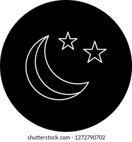 vector stars and moon icon