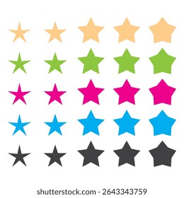 Vector Stars Multiple Colours Set