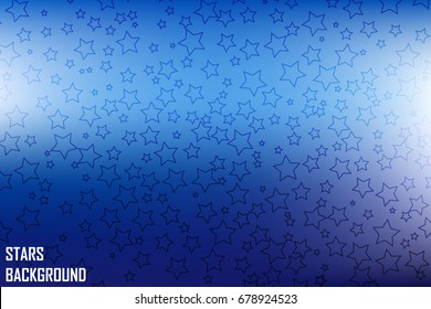 Vector stars from the outlines on a colored background. Christmas illustration for greeting cards.