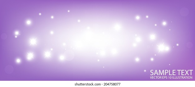 Vector stars purple background illustration - Vector abstract purple shiny background template