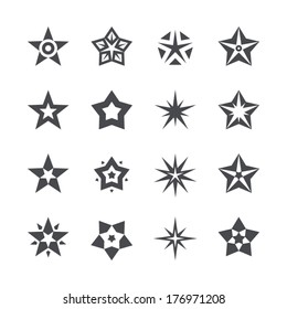 Vector stars set on a white background