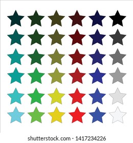 vector of stars with several colors