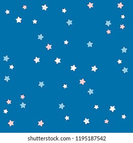 Vector stars splash pattern for kids. Colorful seamless stars pattern. Perfect for greetings, invitations, manufacture wrapping paper, textile and web design. Vector pattern. 