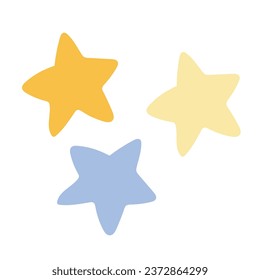 Las estrellas vectoriales pegan diseño plano sobre blanco.