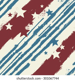 Vector Stars And Stripes Seamless Pattern For Print Design Or Web Background