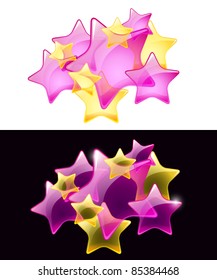 Vector Stars with transparency / easy use on white or black background / eps10